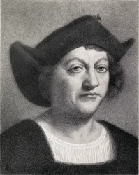 Christopher Columbus (1451-1506) illustration från "The Quest of The Indies", publicerad 1920